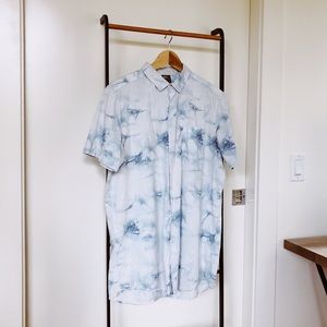 ASOS longline tie dye short sleeve button up